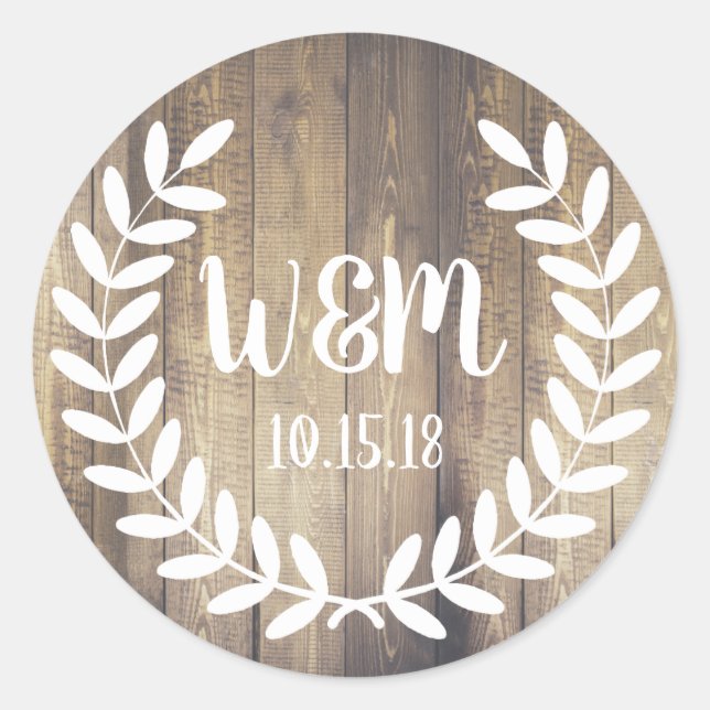 Adesivo Redondo Floresta Branca russa Laurels Barn Wood (Frente)