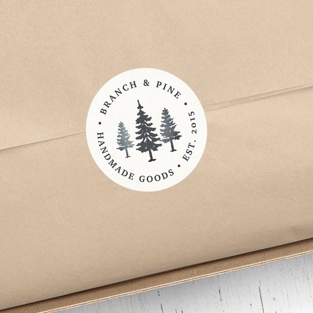 Adesivo Redondo Floresta de inverno (Criador carregado)