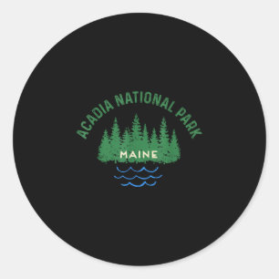 Adesivo Redondo Floresta de pinheiros parque nacional acadia maine