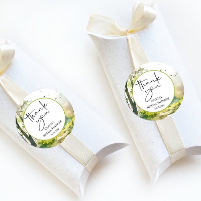 Adesivo Redondo Floresta de Primavera da Floresta Russa de Woodlan (Criador carregado)