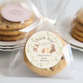 Adesivo Redondo Floresta Encantada Obrigado