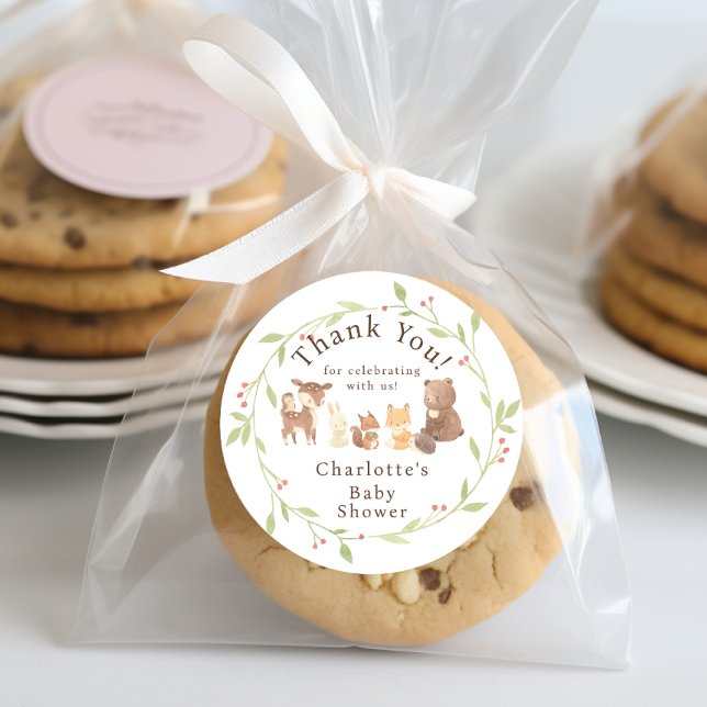 Adesivo Redondo Floresta Encantada Obrigado (Criador carregado)