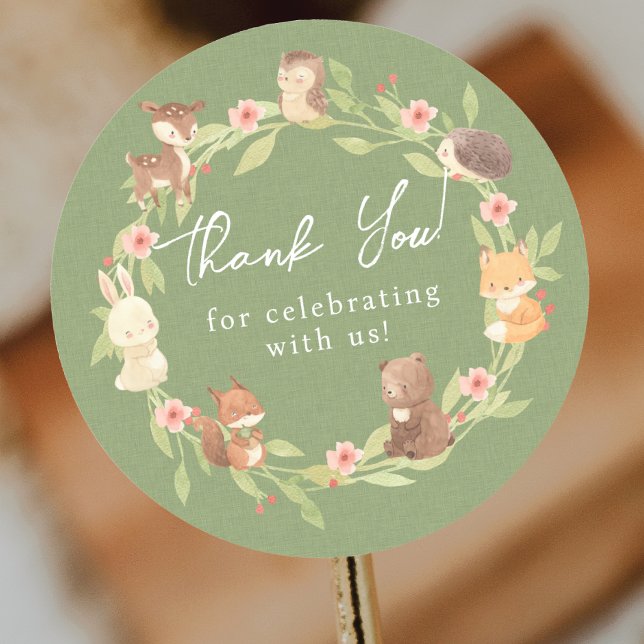 Adesivo Redondo Floresta Encantada Obrigado (Criador carregado)