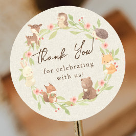 Adesivo Redondo Floresta Encantada Obrigado