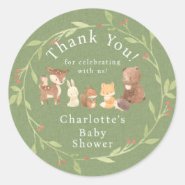 Adesivo Redondo Floresta Encantada Obrigado