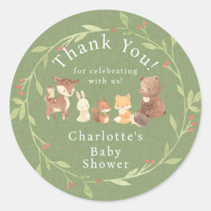 Adesivo Redondo Floresta Encantada Obrigado