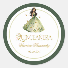 Adesivo Redondo Floresta Encantada Quinceanera Aniversário 