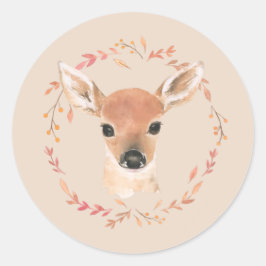 Adesivo Redondo Floresta Florestal Animais Aquíferos Coloração Min