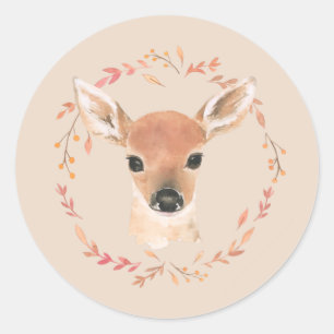 Adesivo Redondo Floresta Florestal Animais Aquíferos Coloração Min