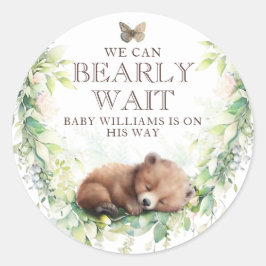 Adesivo Redondo Floresta Florestal Chá de Bebê Verde