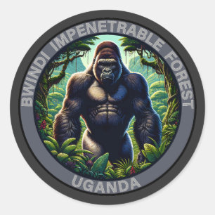 Adesivo Redondo Floresta Impenetrável de Bwindi Uganda