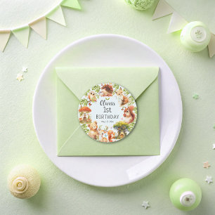 Adesivo Redondo Floresta Mágica de Animais Selvagens