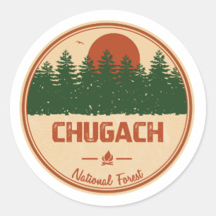 Adesivo Redondo Floresta Nacional Chugach