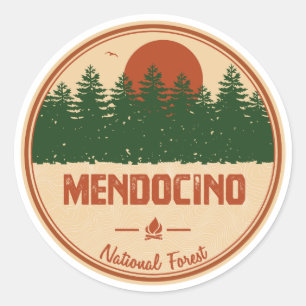 Adesivo Redondo Floresta Nacional de Mendocino