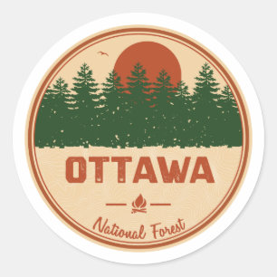 Adesivo Redondo Floresta Nacional de Ottawa