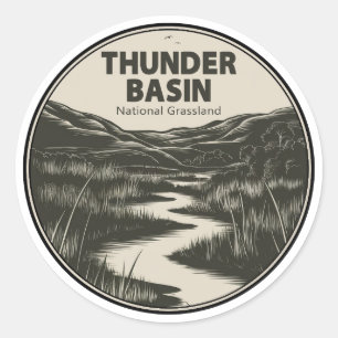 Adesivo Redondo Floresta Nacional de Thunder Basin Wyoming Stream