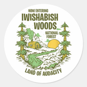 Adesivo Redondo Floresta Nacional Iwishabish Woods Terra da Audáci