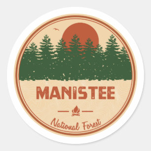 Adesivo Redondo Floresta Nacional Manistee