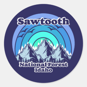 Adesivo Redondo Floresta Nacional Vintage Sawtooth