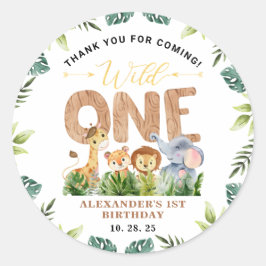 Adesivo Redondo Floresta Safari Africana Selvagem Um Obrigado