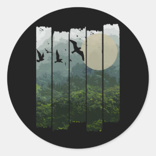 Adesivo Redondo Floresta Selvagem Natureza ao Ar Livre
