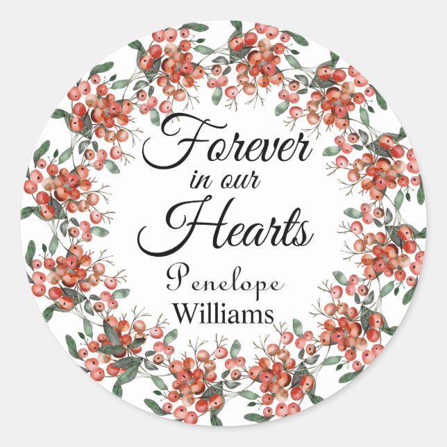 Adesivo Redondo Florestas em Memória Adorável (Frente)