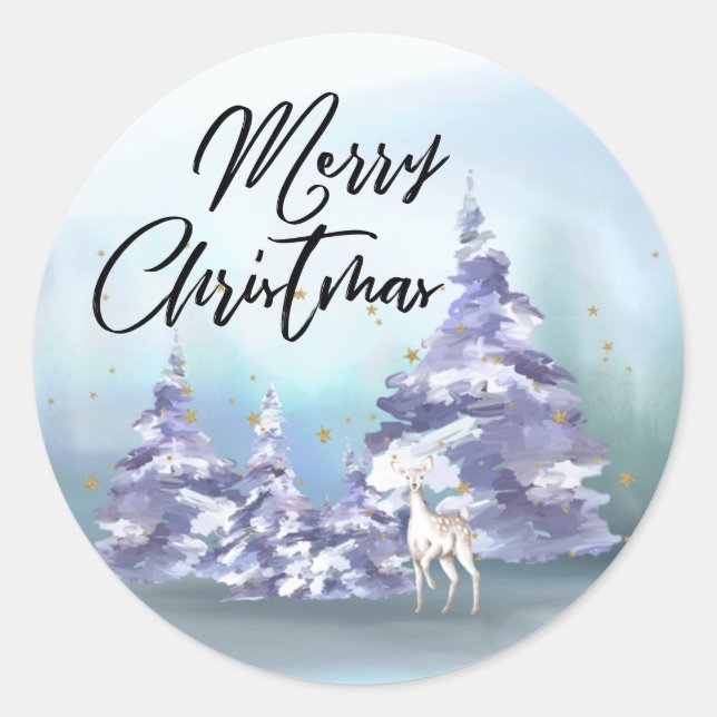 Adesivo Redondo Florestas Feliz De Natal (Frente)