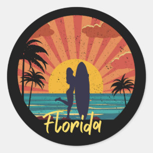 Adesivo Redondo Florida Beach