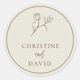 Adesivo Redondo Flórida de Casamento Bohemiano Simples