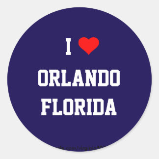 Adesivo Redondo FLORIDA: Eu Amo Orlando, Flórida