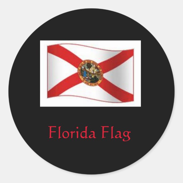 Adesivo Redondo Flórida Flag Sticker (Frente)