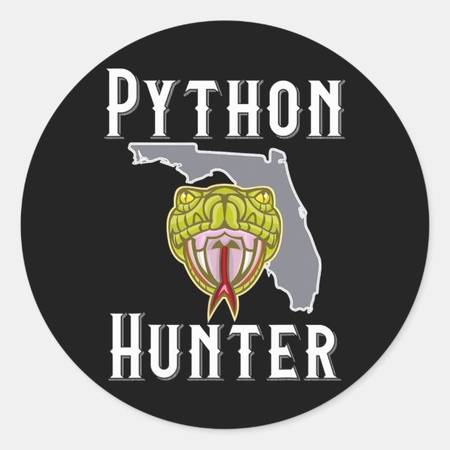 Adesivo Redondo Flórida Invasiva Pythons caçando (Frente)