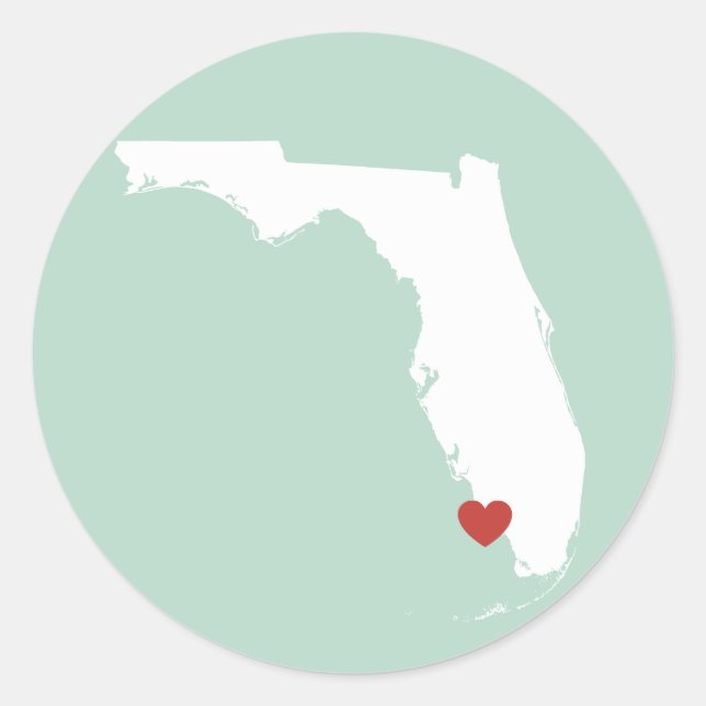 Adesivo Redondo Florida Love - Customizable Sticker (Frente)