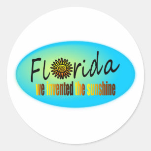 Adesivo Redondo Florida - nós inventamos a luz do sol, com Sun