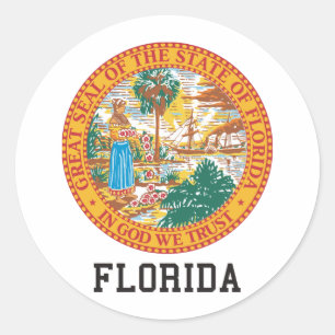 Adesivo Redondo Florida Seal