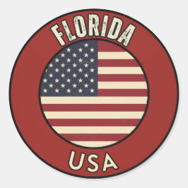 Adesivo Redondo Florida United States of America