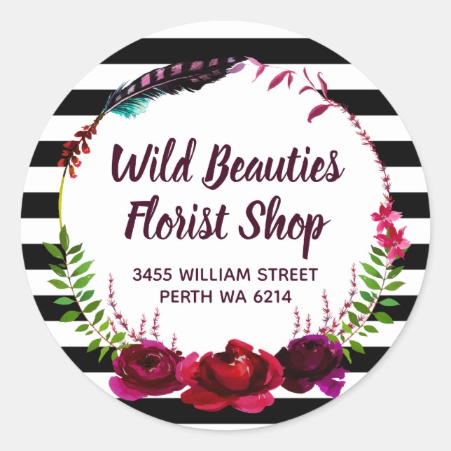 Adesivo Redondo Florist Floral Artist (Frente)