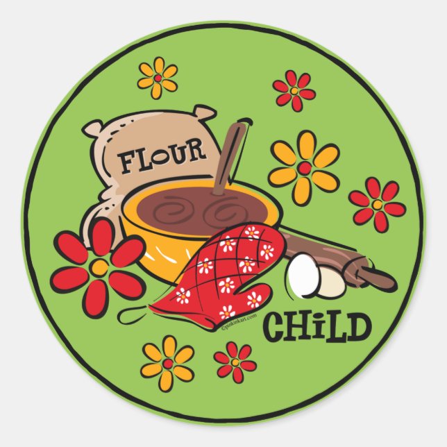 Adesivo Redondo Flour Child (Frente)