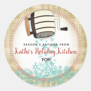 Adesivo Redondo Flour sifter floco de neve assado personalizado