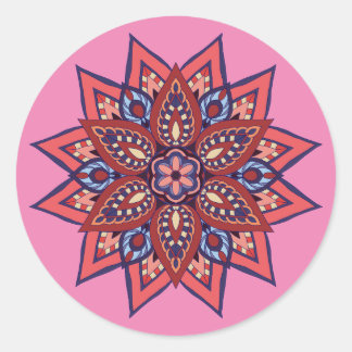 Adesivo Redondo Flourish Boho Mandala