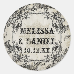 Adesivo Redondo Flourishes do redemoinho das pias batismais dos