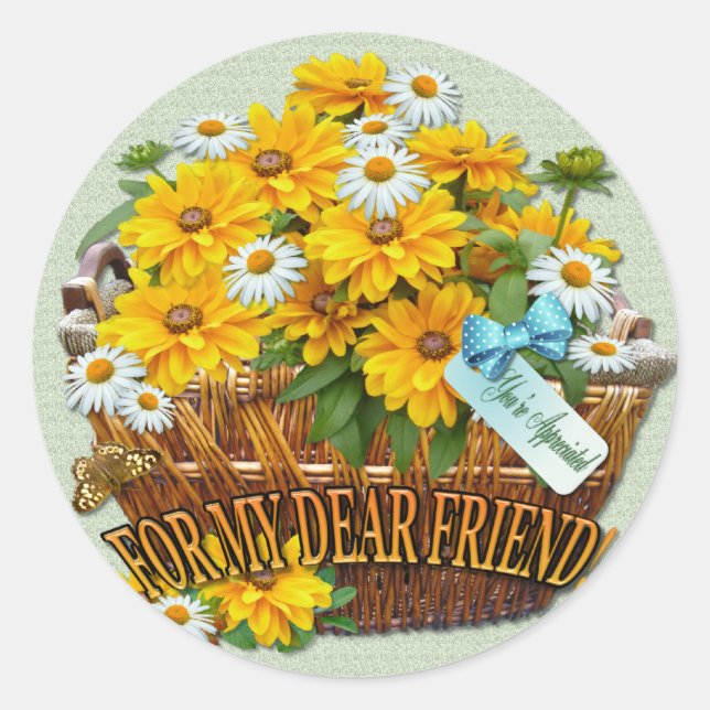 Adesivo Redondo Flower Basket ~ Round Sticker (Frente)
