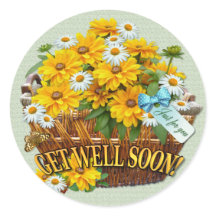 Flower Basket ~ Round Sticker
