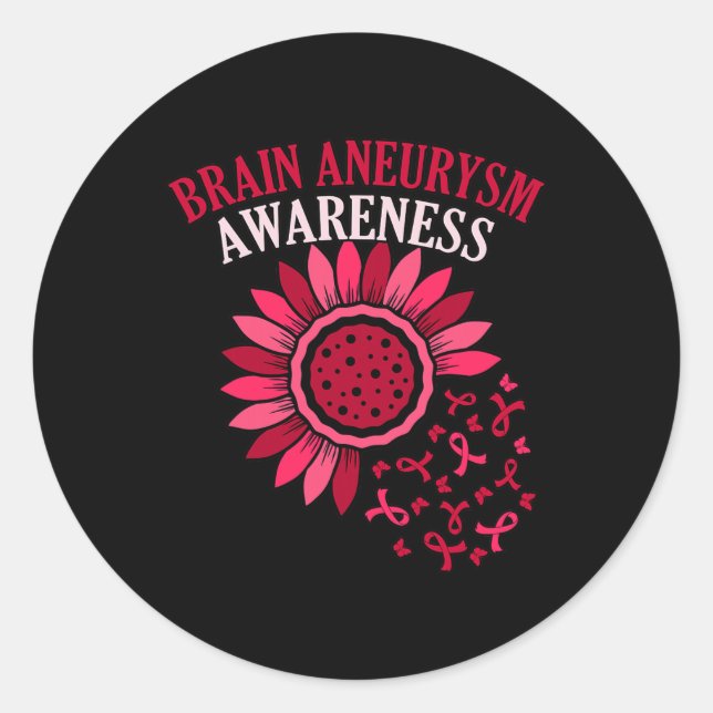 Adesivo Redondo Flower Fbon Brain Aneurysm Sensibilização Mês Supo (Frente)