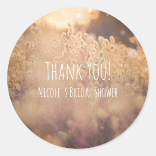 Adesivo Redondo Flower Field Rustic Country Weding Favor