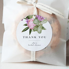 Adesivo Redondo Flower Garden Bridal Shower Favor