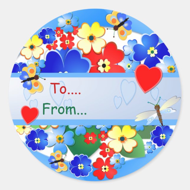 Adesivo Redondo Flower Garden ~ Gift Sticker # 2 (Frente)