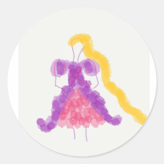 Adesivo Redondo Flower Girls Princess Collection Rapunzel Sticker