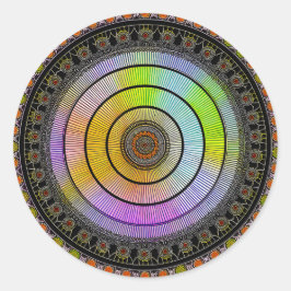 ADESIVO REDONDO FLOWER MANDALA ART PARA MEDITAÇÃO ESPIRITUAL