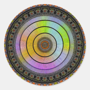 ADESIVO REDONDO FLOWER MANDALA ART PARA MEDITAÇÃO ESPIRITUAL